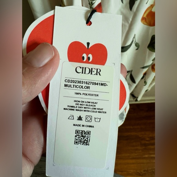 Cider Peach Fruit Split Midi Dress w/Orange and Green Print size 4X plus size - Picture 15 of 16